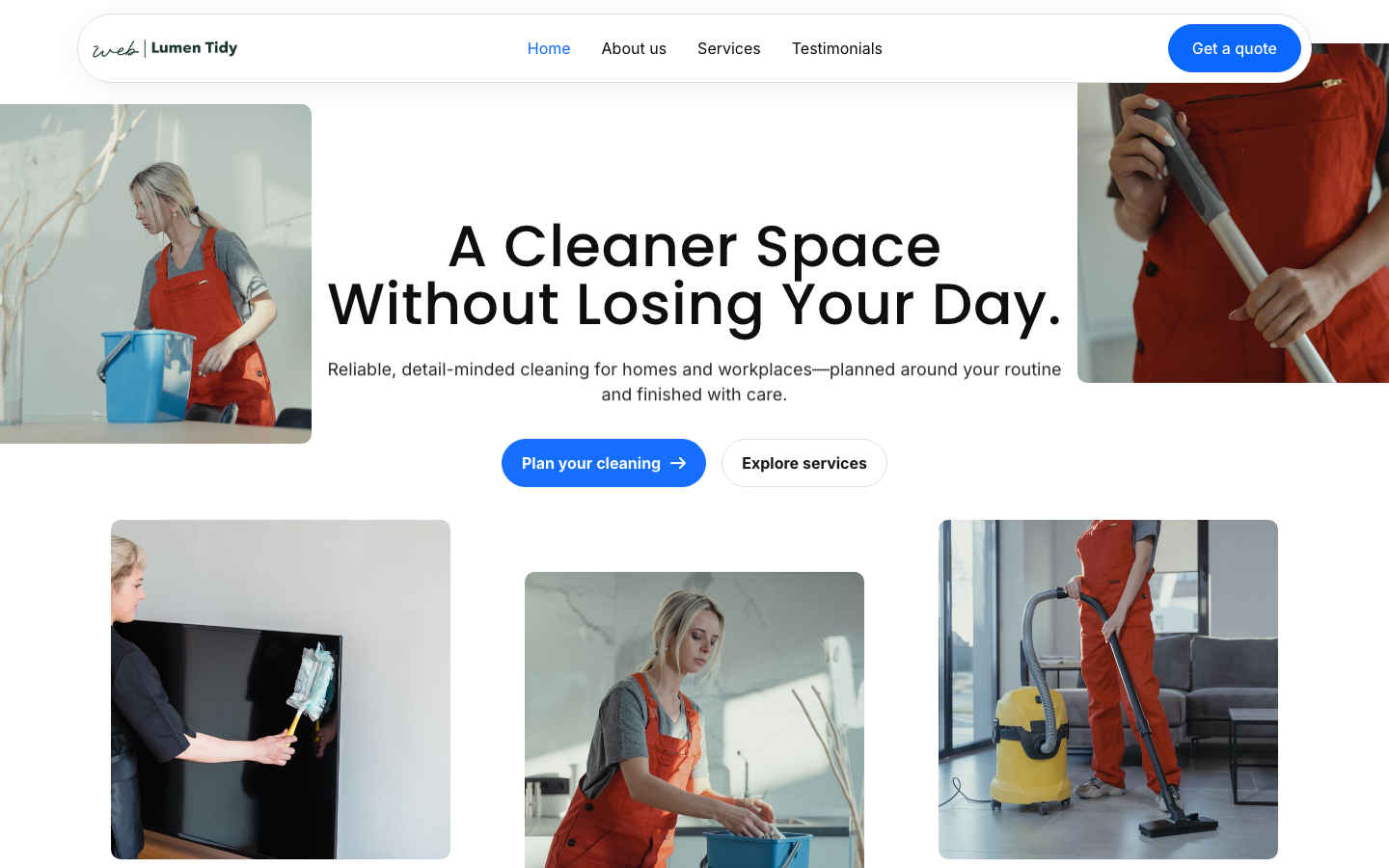 Cleaning Landing Page 1 preview