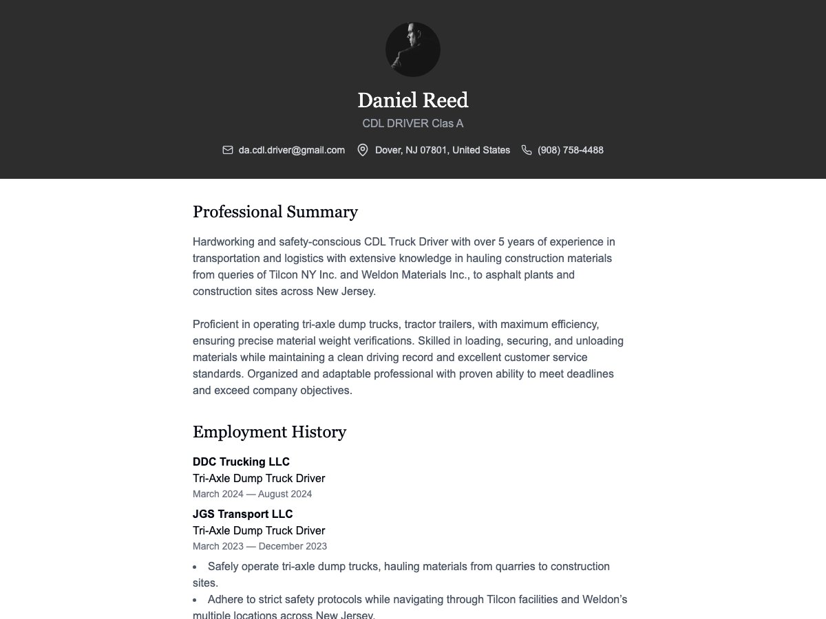 Resumes Landing Page 2 preview